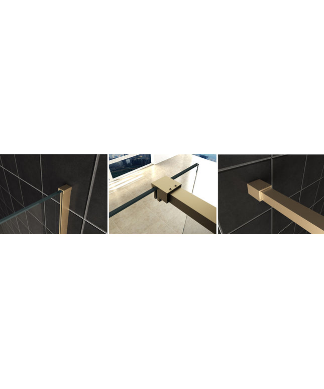 Wiesbaden Slim profielset stabilisatiestang geborsteld messing | Schwertz & Co
