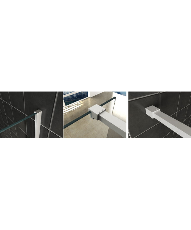 Wiesbaden Slim profielset met stabilisatiestang 120 cm mat wit | Schwertz & Co