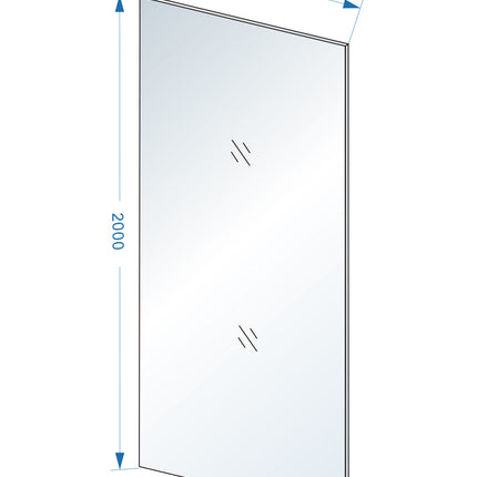 Wiesbaden Slim glasplaat 140 x 200 cm rookglas - technische tekening | Schwertz & Co