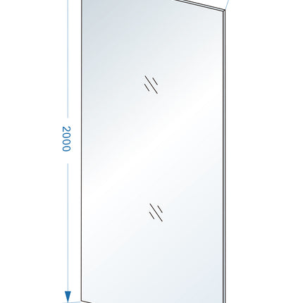 Wiesbaden Slim glasplaat 90 cm nano warm koper glas - technische tekening | Schwertz & Co