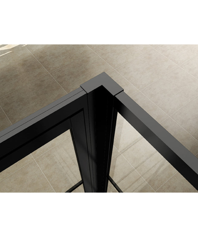 Wiesbaden Horizon kit d'assemblage douche à l'italienne avec porte de niche noir mat | Schwertz & Co