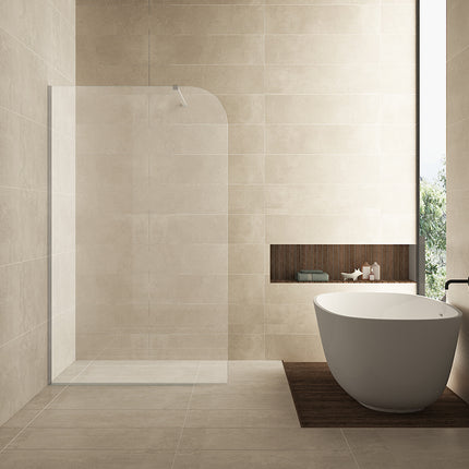 Wiesbaden Curvea inloopdouche 120 x 200 cm helder glas | Schwertz & Co