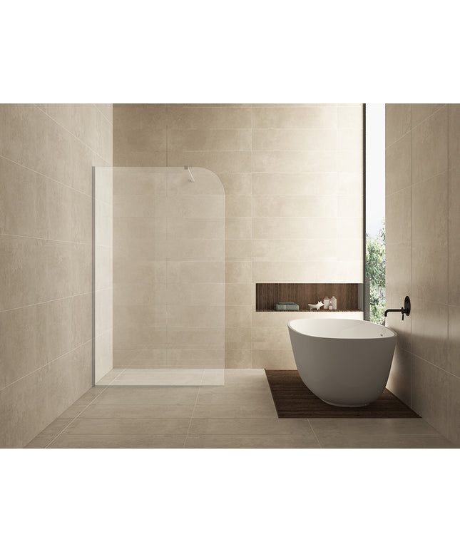 Wiesbaden Curvea inloopdouche 120 x 200 cm helder glas | Schwertz & Co