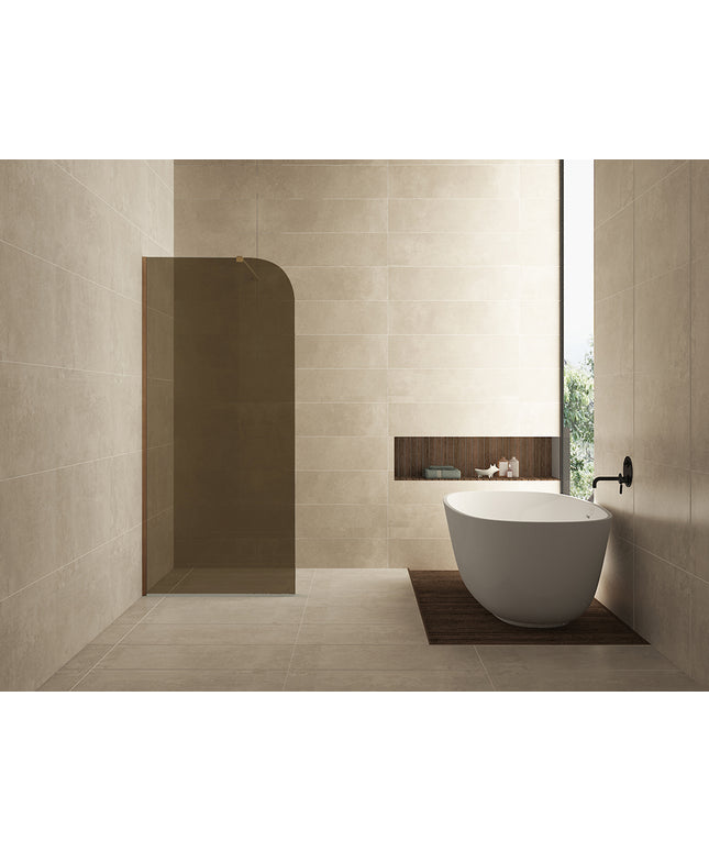 Wiesbaden Curvea inloopdouche 80 cm nano vintage brons glas | Schwertz & Co