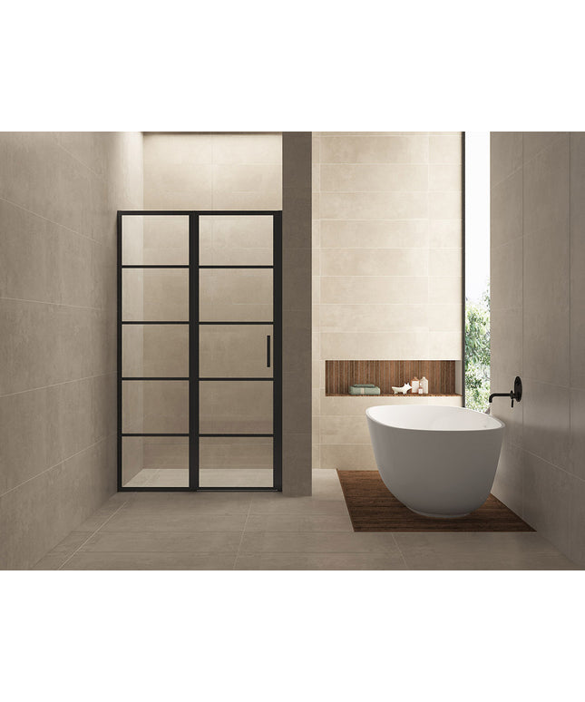 Wiesbaden Horizon nisdeur met raster 90 x 200 cm mat zwart | Schwertz & Co
