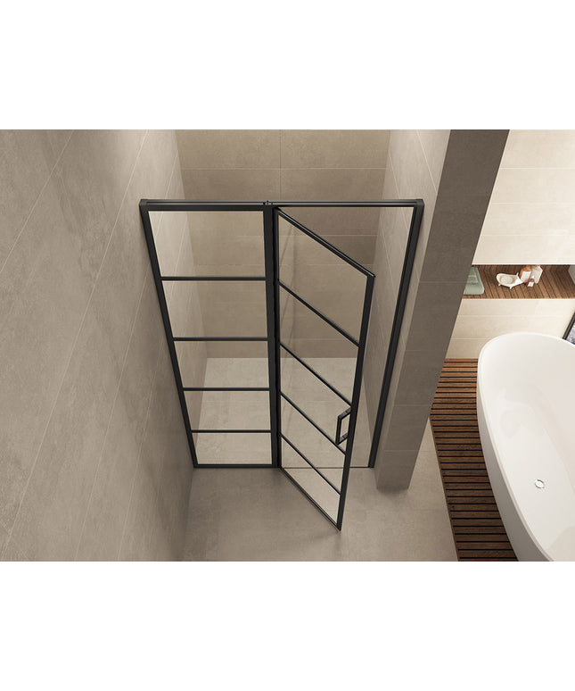 Wiesbaden Horizon nisdeur mat zwart 120 cm raster - detailfoto | Schwertz & Co