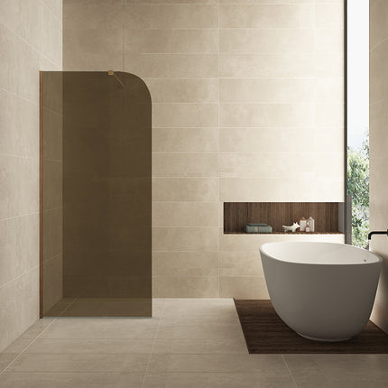 Wiesbaden Curvea inloopdouche 90 x 200 cm vintage brons glas | Schwertz & Co