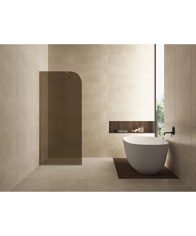 Wiesbaden Curvea inloopdouche 90 x 200 cm vintage brons glas | Schwertz & Co