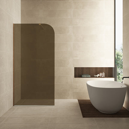 Wiesbaden Curvea inloopdouche 100 x 200 cm vintage brons glas | Schwertz & Co