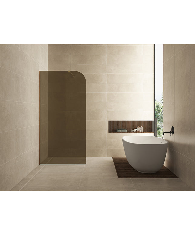 Wiesbaden Curvea inloopdouche 100 x 200 cm vintage brons glas | Schwertz & Co