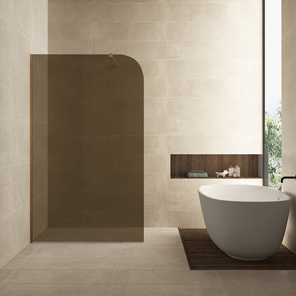 Wiesbaden Curvea inloopdouche 120 x 200 cm vintage brons glas | Schwertz & Co