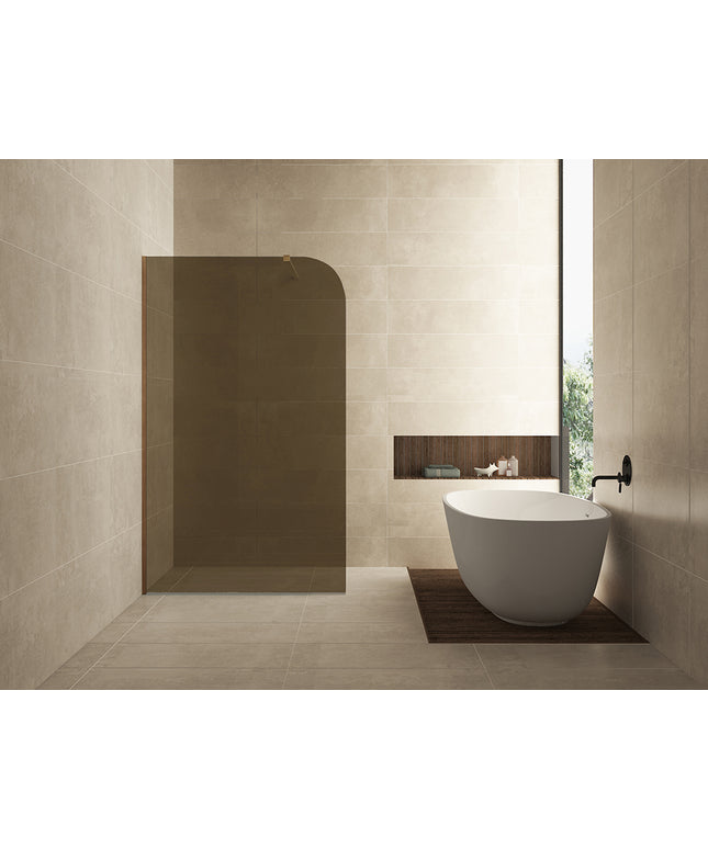 Wiesbaden Curvea inloopdouche 120 x 200 cm vintage brons glas | Schwertz & Co