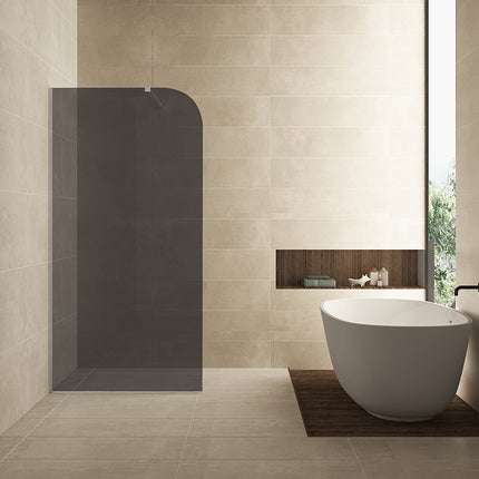 Wiesbaden Curvea inloopdouche 100 x 200 cm rookglas | Schwertz & Co