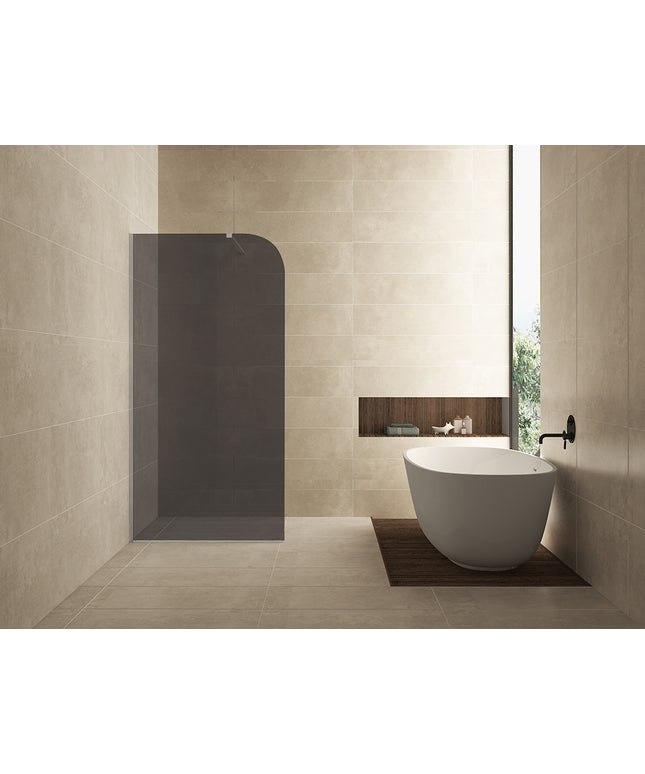 Wiesbaden Curvea inloopdouche 100 x 200 cm rookglas | Schwertz & Co