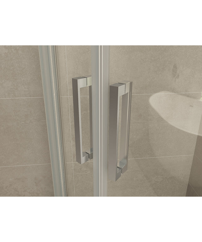 Wiesbaden Entra kwartronde douchecabine 90 x 90 cm chroom - sfeerfoto badkamer | Schwertz & Co
