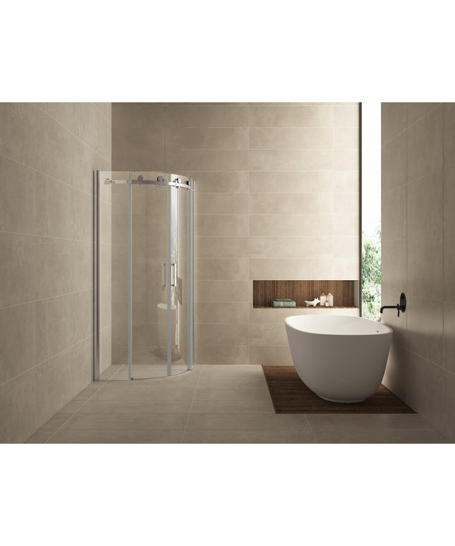 Wiesbaden Entra kwartronde douchecabine 2 schuifdeuren 90 x 90 cm chroom | Schwertz & Co