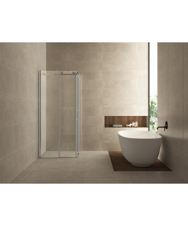 Wiesbaden Entra hoekinstapcabine chroom 90 x 90 x 200 cm | Schwertz & Co