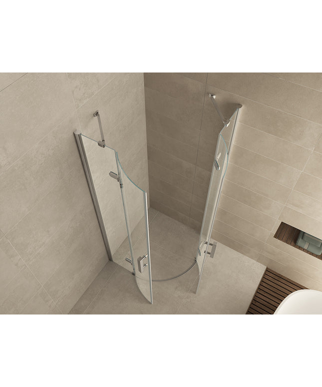 Wiesbaden Double kwartronde douchecabine 2 draaideuren 90 cm - detailfoto profiel | Schwertz & Co