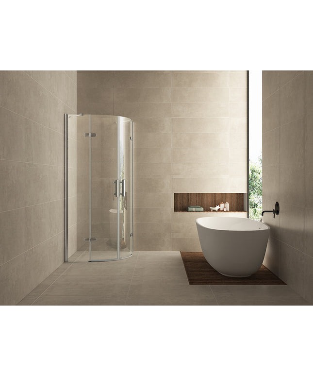 Wiesbaden Double kwartronde douchecabine met 2 draaideuren 90 cm chroom | Schwertz & Co