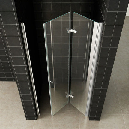 Wiesbaden Maki vouwbare nisdeur rechts 80 x 200 cm helder glas chroom - detailfoto | Schwertz & Co