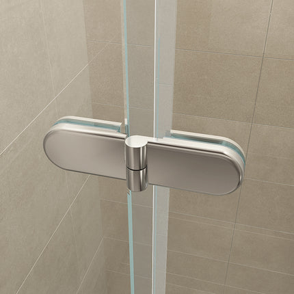Wiesbaden Maki vouwbare nisdeur links 90 x 200 cm helder glas chroom - sfeerfoto | Schwertz & Co