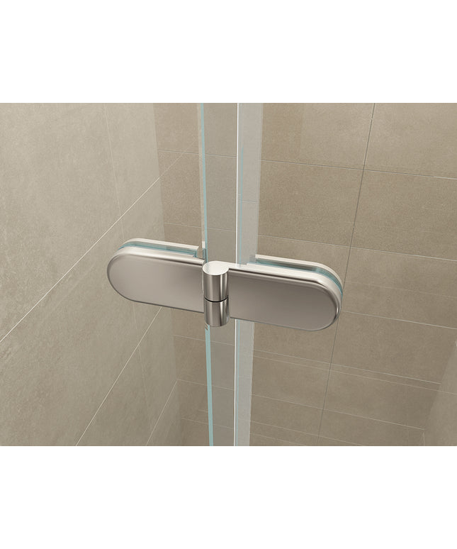 Wiesbaden Maki vouwbare nisdeur links 90 x 200 cm helder glas chroom - sfeerfoto | Schwertz & Co