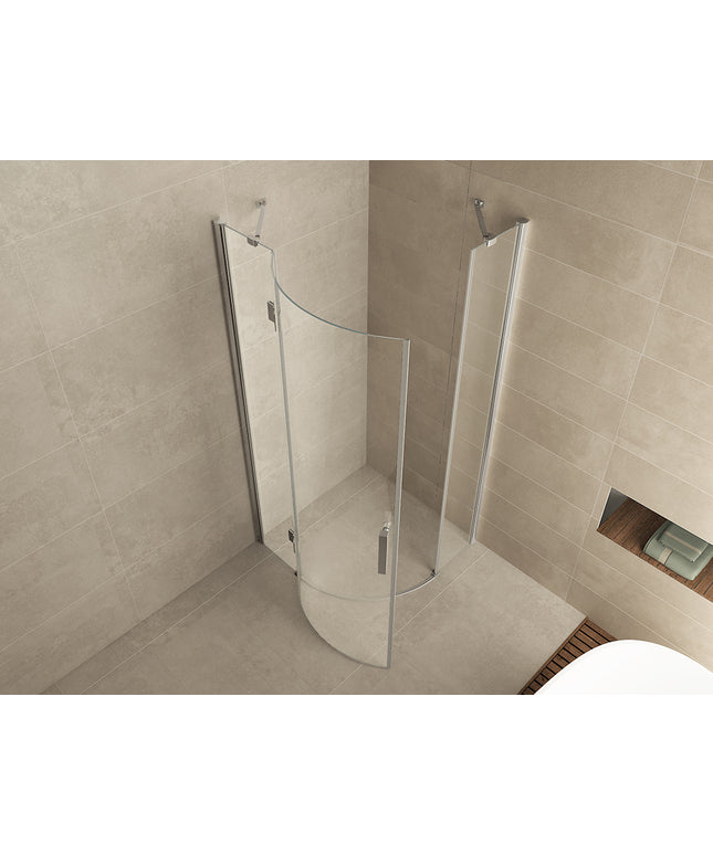 Wiesbaden Curf kwartronde douchecabine links chroom - sfeerfoto | Schwertz & Co