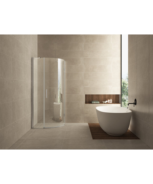 Wiesbaden Curf kwartronde douchecabine rechts met draaideur chroom | Schwertz & Co