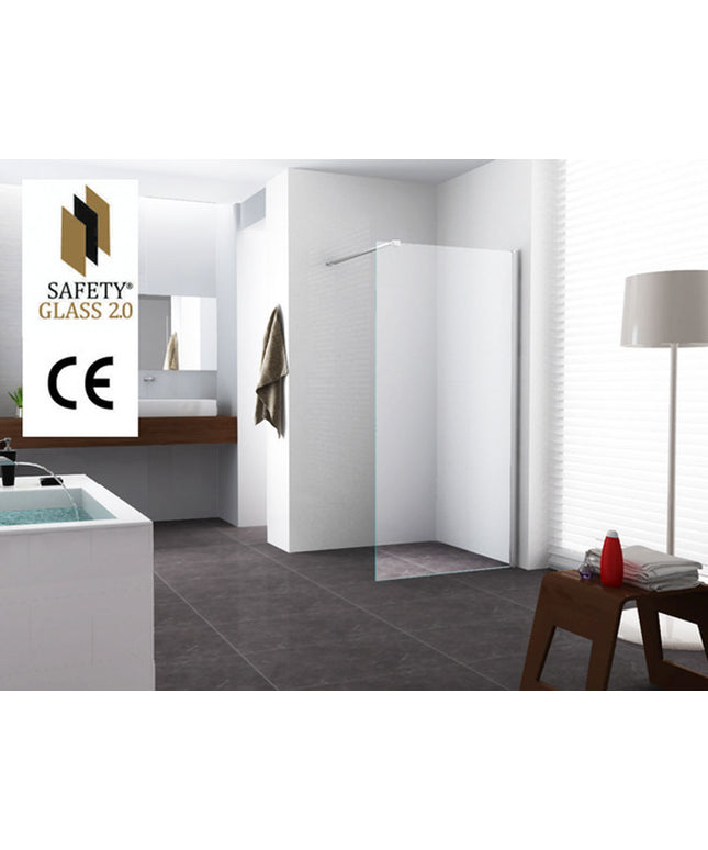 Wiesbaden Graffic inloopdouche 90 x 200 cm safety glass helder glas chroom | Schwertz & Co