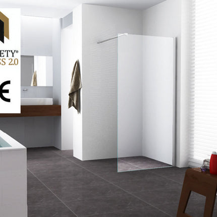 Wiesbaden Graffic inloopdouche 120 cm helder glas chroom | Schwertz & Co
