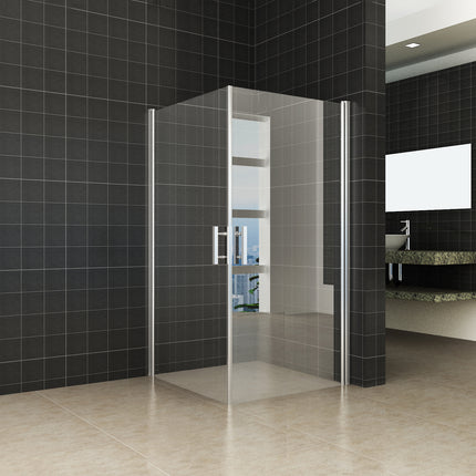Wiesbaden Salone douchecabine 2 draaideuren 100 cm nanoglas - detailfoto | Schwertz & Co