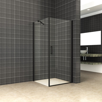 Wiesbaden Salone draaideurcabine mat zwart met zijwand - detailfoto | Schwertz & Co