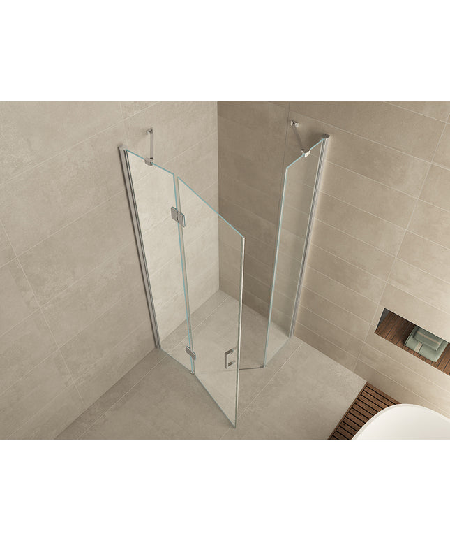 Wiesbaden Pento 5-hoek douchecabine chroom met draaideur - detailfoto | Schwertz & Co