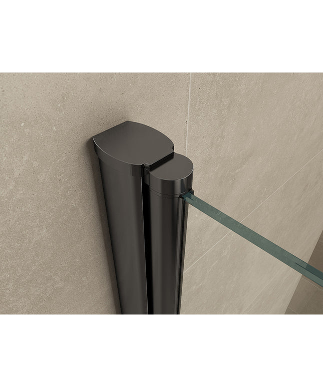 Wiesbaden Salone douchecabine draaideur 100 x 100 cm mat zwart - sfeerfoto badkamer | Schwertz & Co