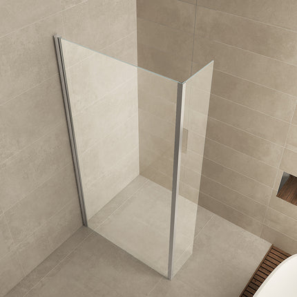 Wiesbaden Comfort zijwand met hoekprofiel 40 x 200 cm chroom | Schwertz & Co