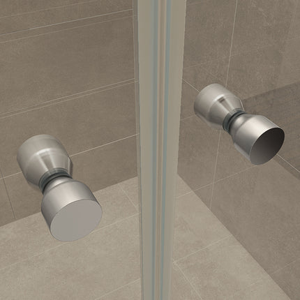 Wiesbaden Lagos pendeldeur in nis 120 cm helder glas chroom - sfeerfoto | Schwertz & Co