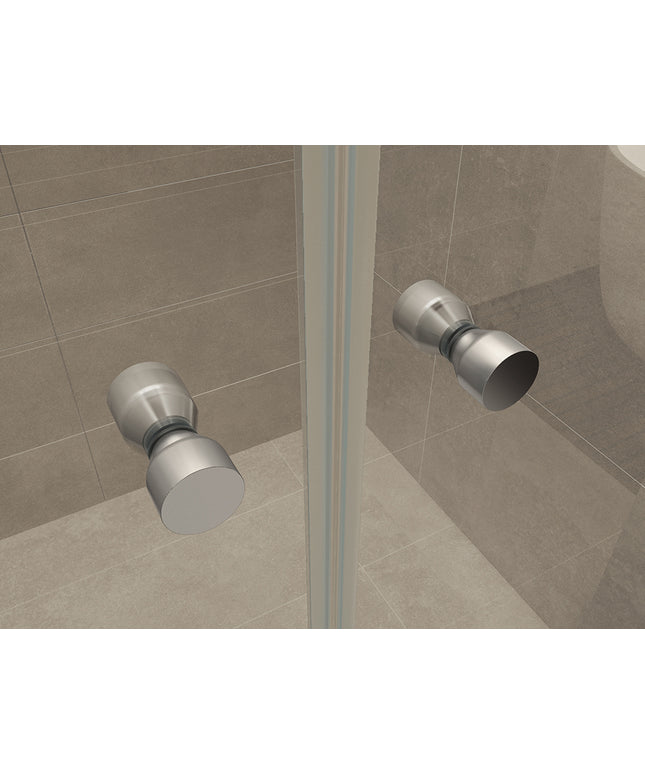 Wiesbaden Lagos porte pivotante en niche 120 cm verre transparent chromé - photo d'ambiance | Schwertz & Co