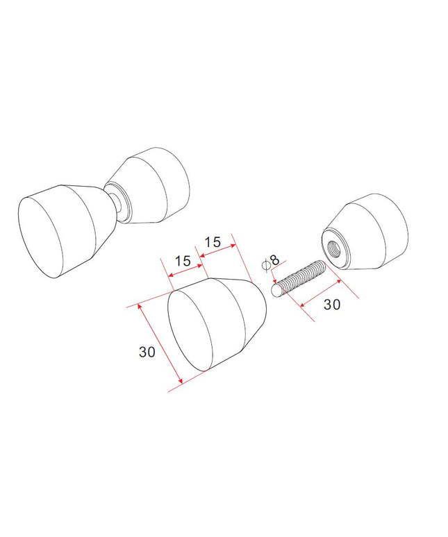 Wiesbaden bouton de porte type 1 cabine de douche chromé - dessin technique | Schwertz & Co