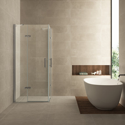Wiesbaden Double hoekinstap douchecabine 90 x 90 x 200 cm chroom | Schwertz & Co