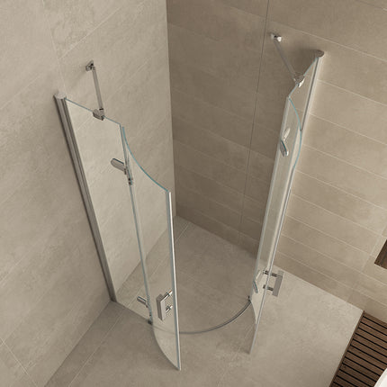 Wiesbaden Double kwartronde douchecabine 90 cm chroom - detailfoto | Schwertz & Co