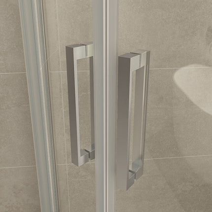 Wiesbaden Entra douchecabine kwartrond 90 x 90 cm chroom - sfeerfoto badkamer | Schwertz & Co