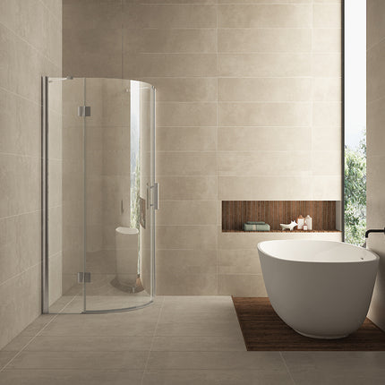 Wiesbaden Curf kwartronde douchecabine links 90 x 90 x 200 cm chroom | Schwertz & Co