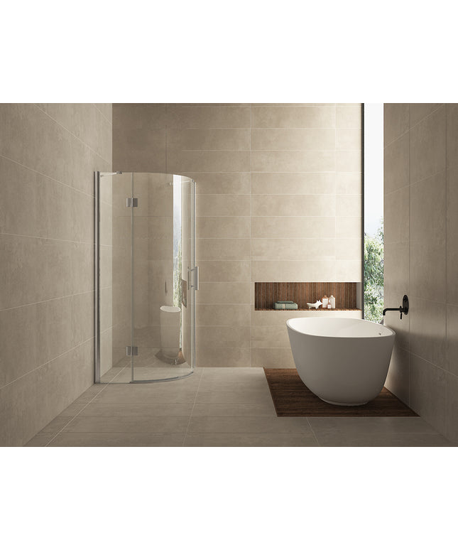 Wiesbaden Curf kwartronde douchecabine links 90 x 90 x 200 cm chroom | Schwertz & Co