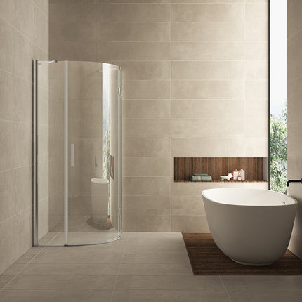Wiesbaden Curf kwartronde douchecabine rechts 90 x 90 x 200 cm chroom | Schwertz & Co