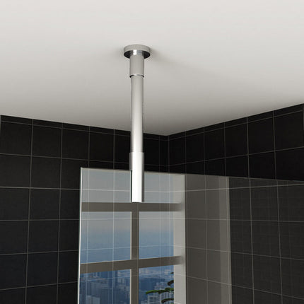 Wiesbaden stabilisatiestang met plafondbevestiging rond 100 cm chroom | Schwertz & Co