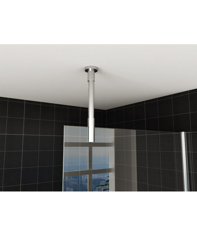 Wiesbaden stabilisatiestang met plafondbevestiging rond 100 cm chroom | Schwertz & Co