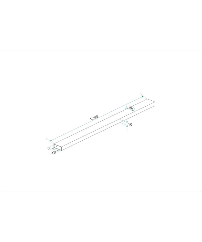 Wiesbaden barre de stabilisation seule 120 cm chromé - dessin technique | Schwertz & Co