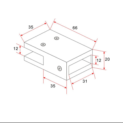 Wiesbaden teekoppeling stabilisatiestang douche chroom - technische tekening | Schwertz & Co