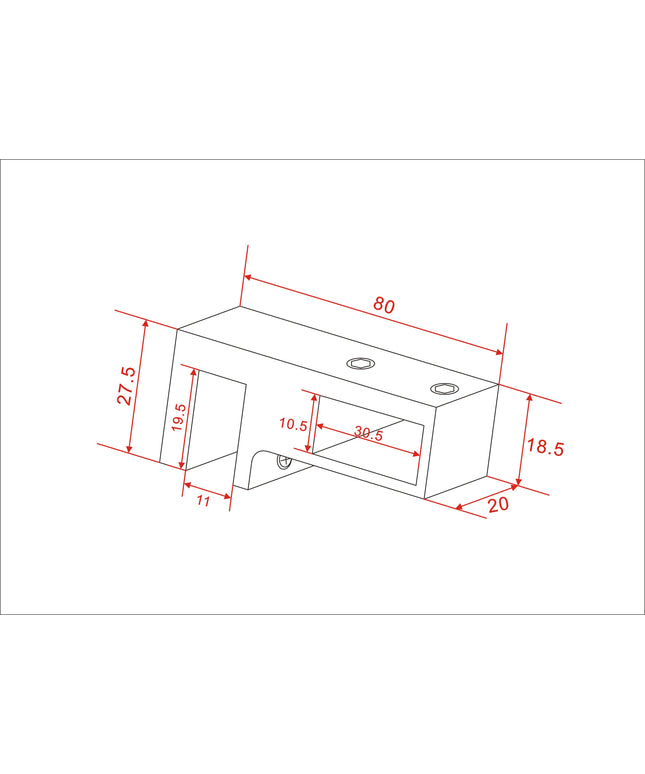 Wiesbaden raccord en T pour barre de stabilisation chromé - dessin technique | Schwertz & Co