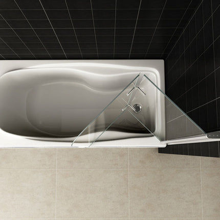 Wiesbaden Cinco badwand draaibaar 100 x 140 cm helder glas chroom - detailfoto | Schwertz & Co